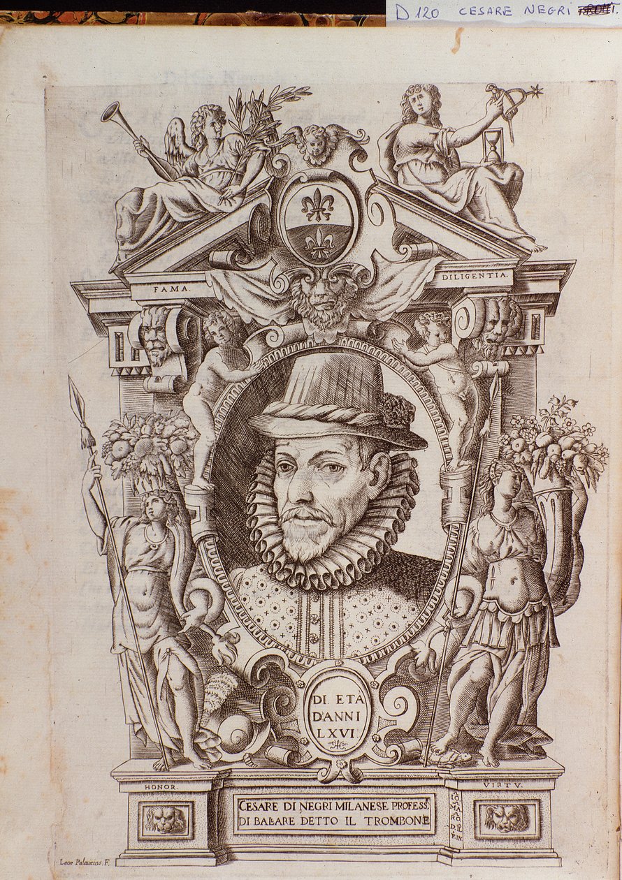 Porträt von Cesare Negri genannt Il Trombone (1536-1604), ein italienischer Tänzer von Italian School