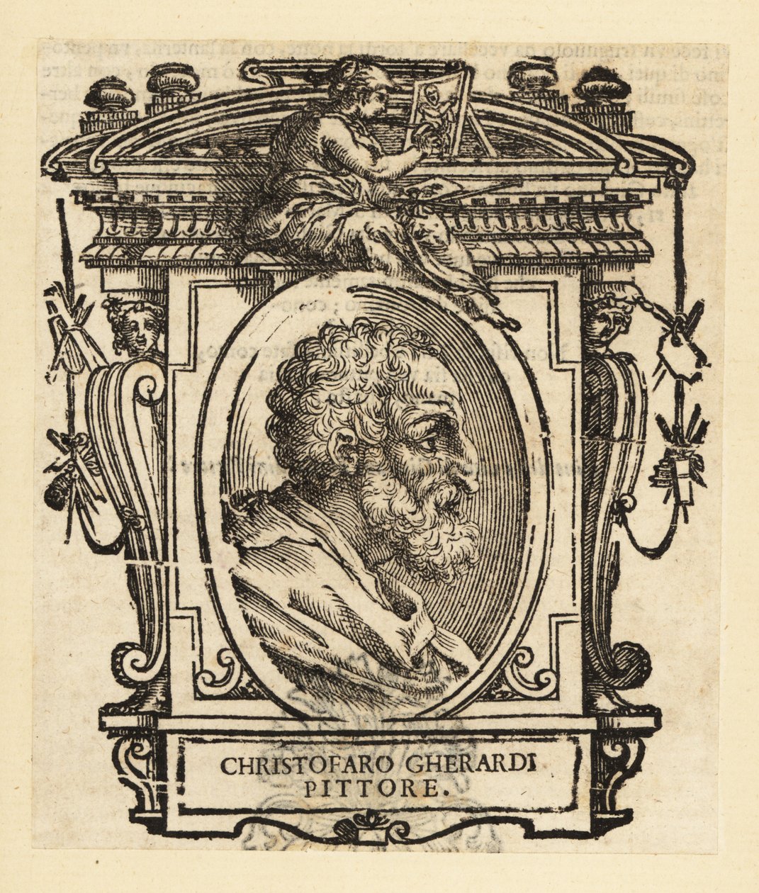 Porträt von Cristofano Gherardi oder Cristoforo Gherardi, auch bekannt als il Doceno, italienischer Maler der Spätrenaissance oder Manieristischen Periode, hauptsächlich tätig in Florenz und der Toskana von Italian School
