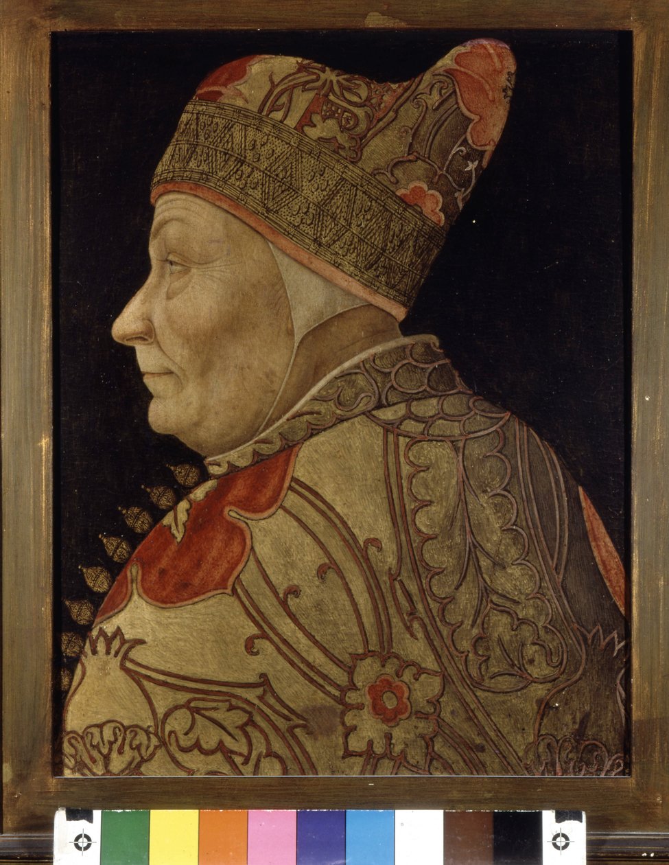 Porträt von Francesco Foscari (1373-1457), Doge von Venedig. Malerei auf Holz. sd. Venedig Correr Museum von Italian School