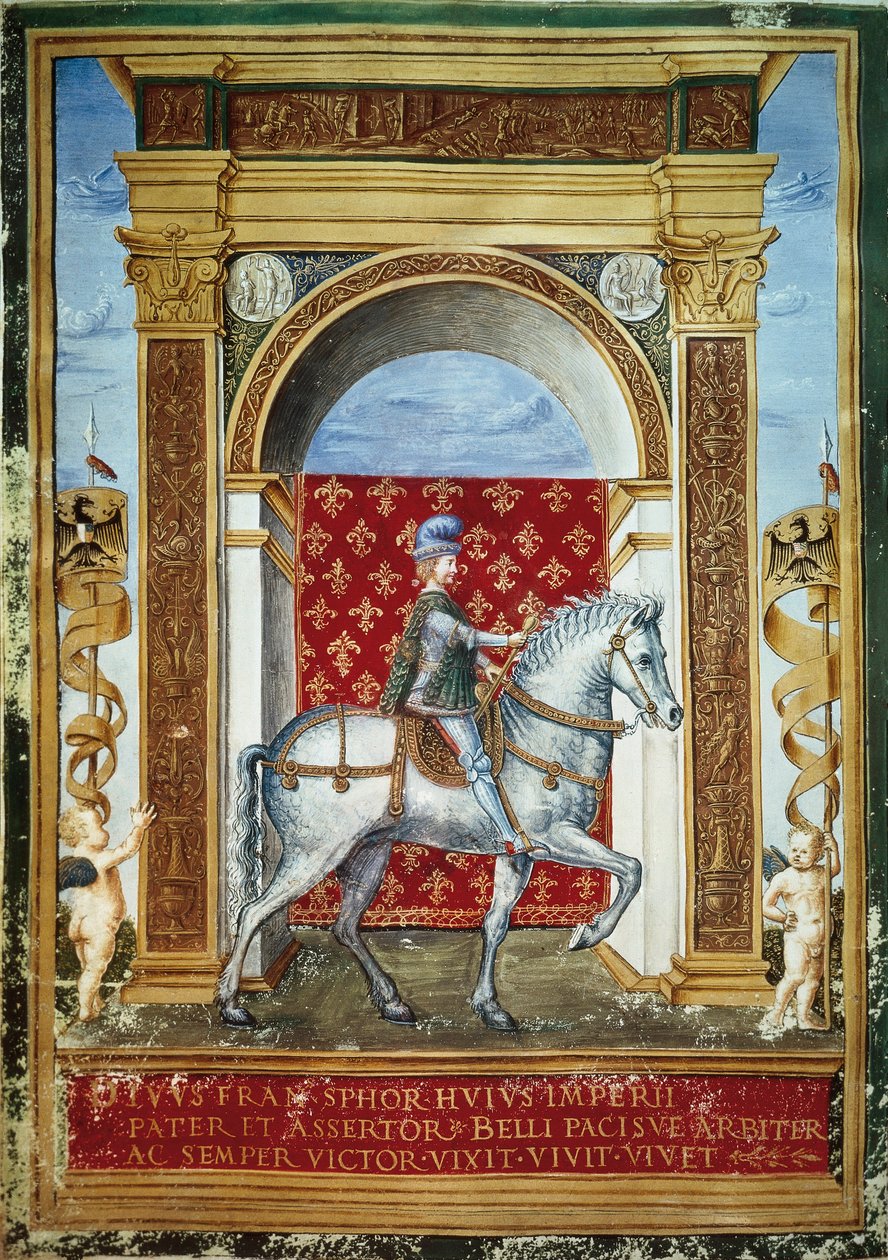 Porträt von Francesco Sforza zu Pferd von Italian School