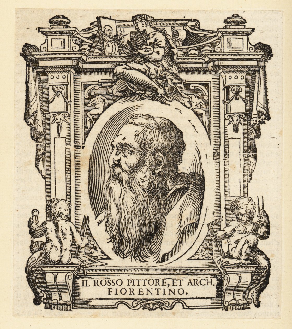 Porträt von Giovanni Battista di Jacopo, bekannt als Rosso Fiorentino oder Il Rosso, italienischer Architekt und Manieristischer Maler in Öl und Fresko der Florentiner Schule von Italian School