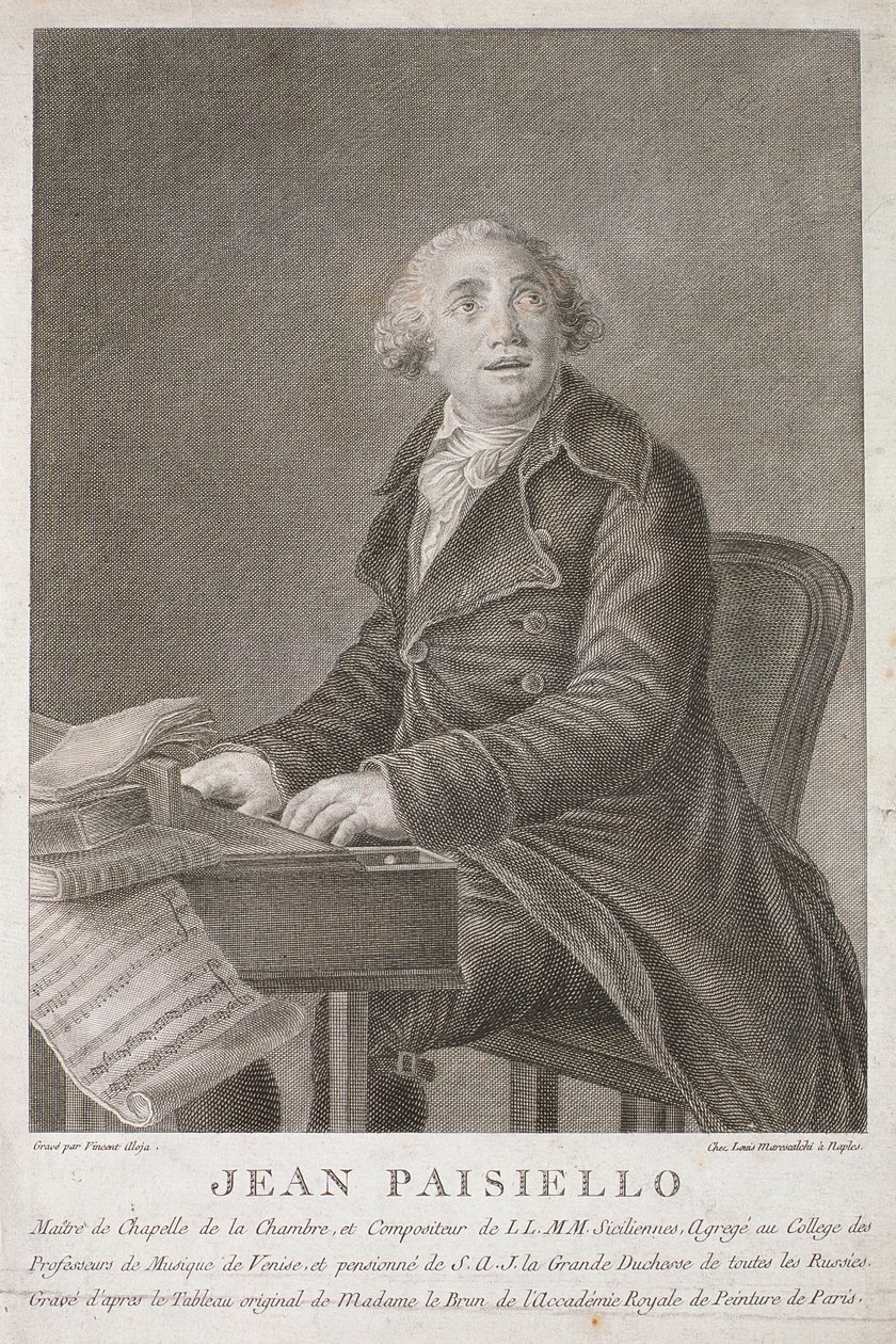 Porträt von Giovanni Paisiello (1782-1840) graviert von Vincent Aloja von Italian School