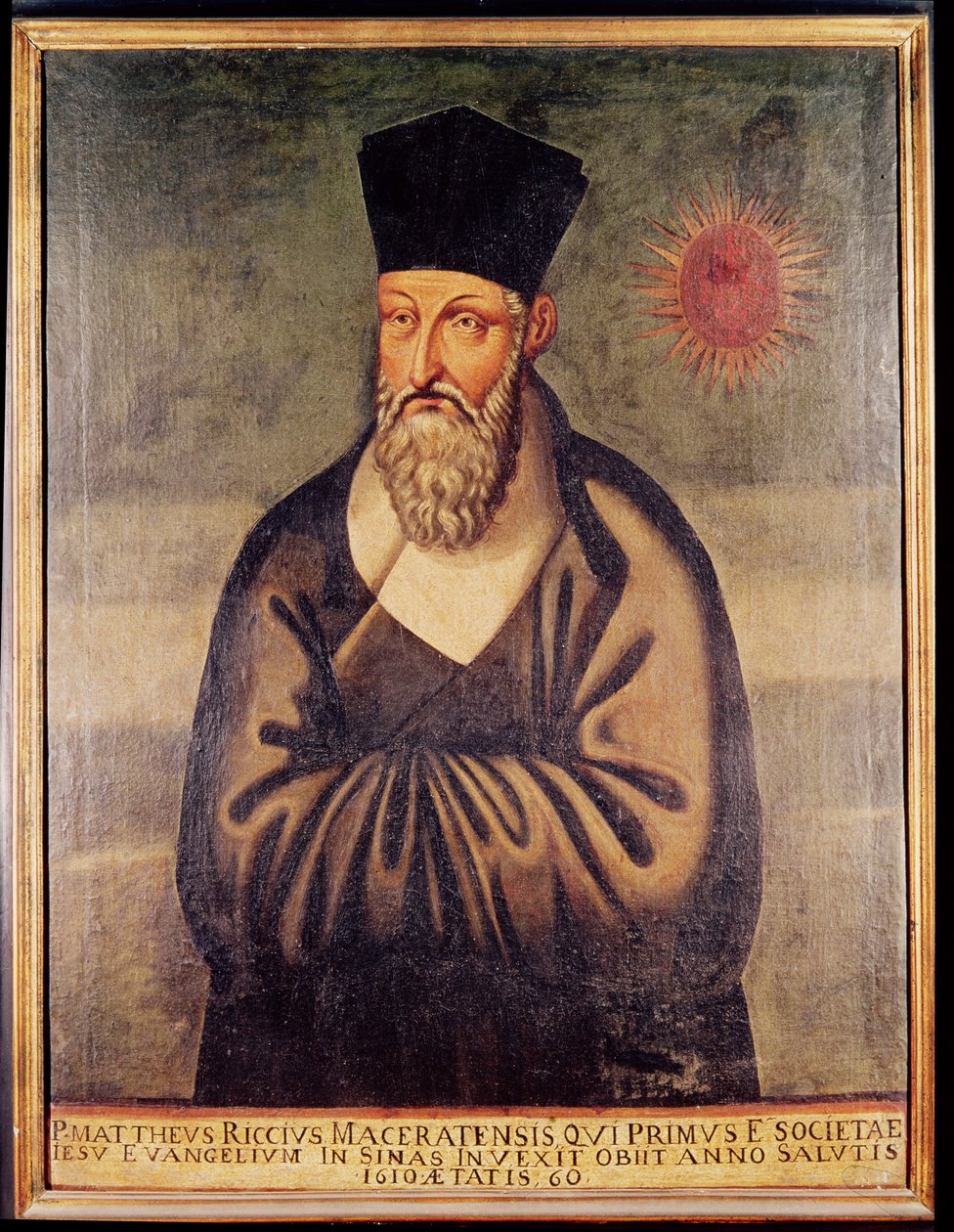 Porträt von Matteo Ricci (1552-1610) italienischer Missionar, Gründer der Jesuitenmission in China von Italian School