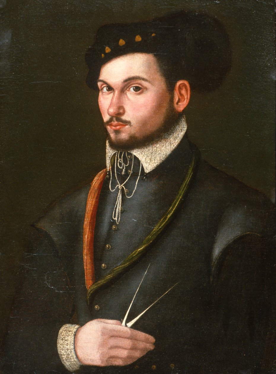 Porträt eines Navigators mit seinen Zirkel, ca. 1560 von Italian School