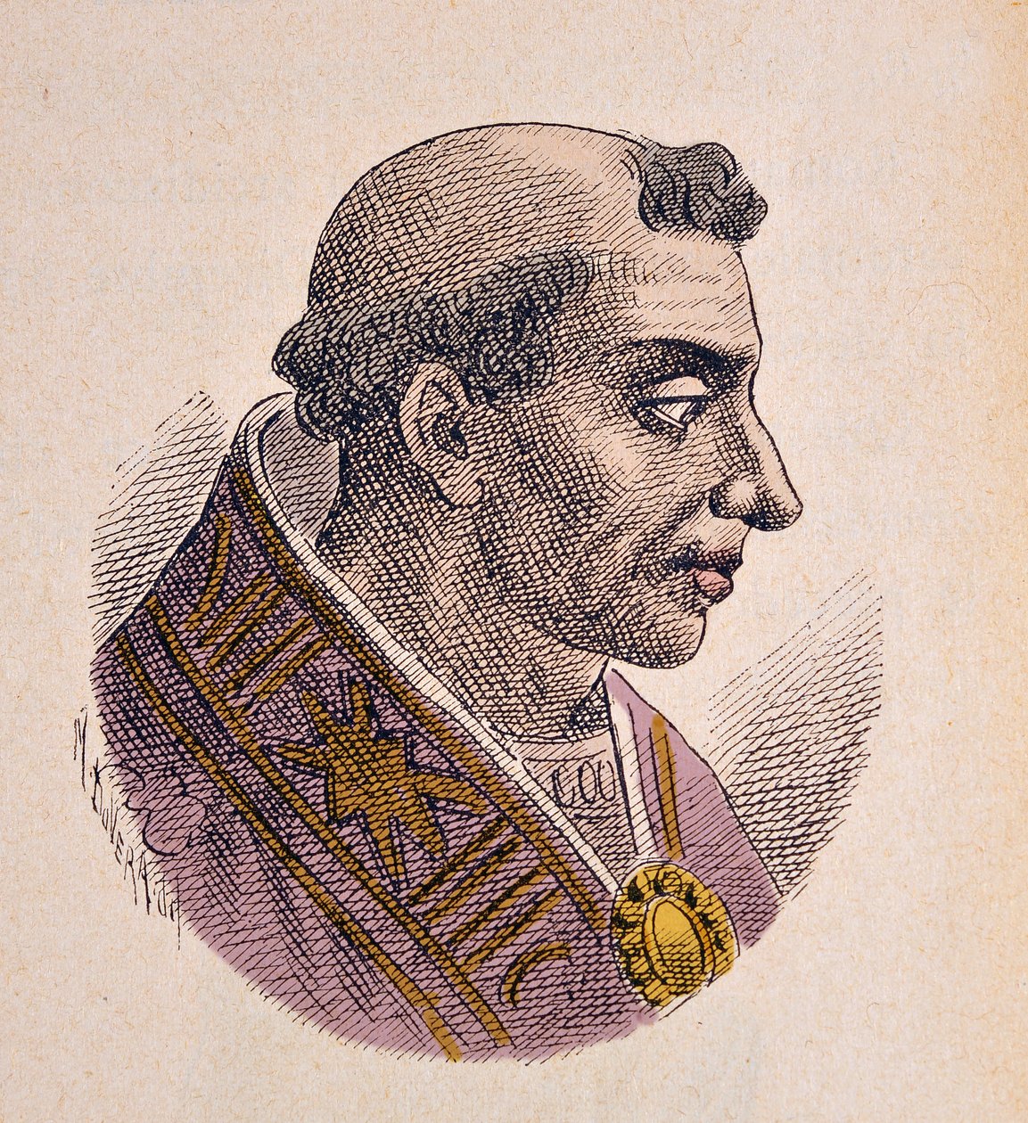 Porträt von Papst Hadrian II. (867-872) von Italian School