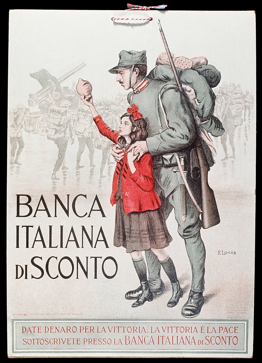 Postkarte der Banca Italiana di Sconto, 1917-18 von Italian School
