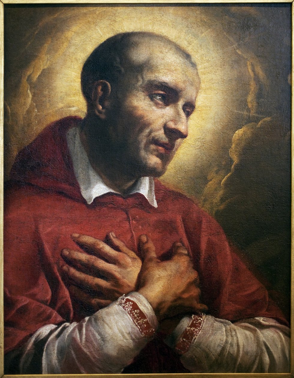Heiliger Karl Borromäus (1538-1584). Fragment eines anonymen Gemäldes aus Neapel (Italien), 17. Jahrhundert. Museum der Schönen Künste in Angers. von Italian School