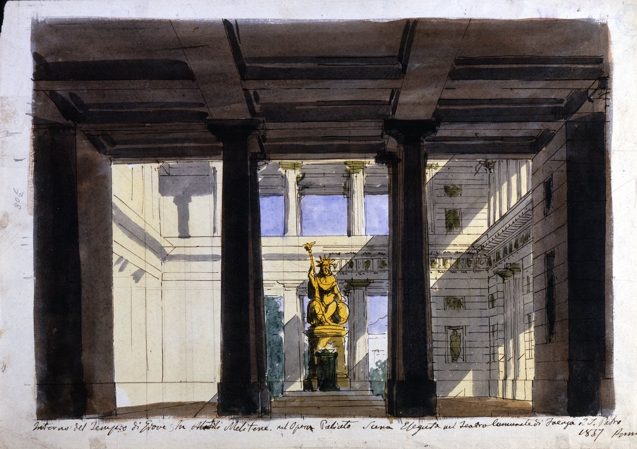 Bühnenbild für "Poliuto", Teatro Comunale, Faenza, 1857 von Italian School