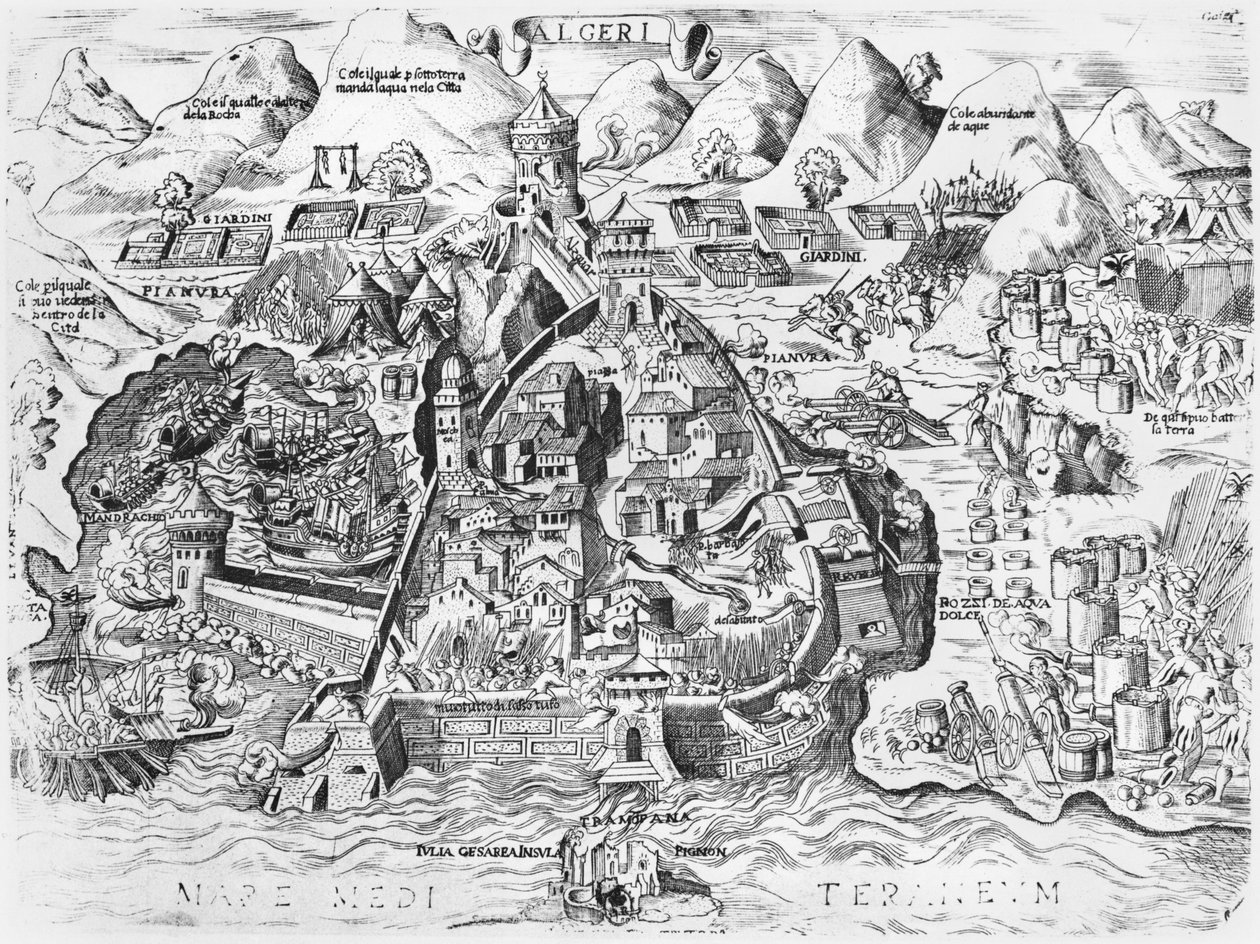 Belagerung von Algier durch Karl V. (1500-58) im Jahr 1541 von Italian School