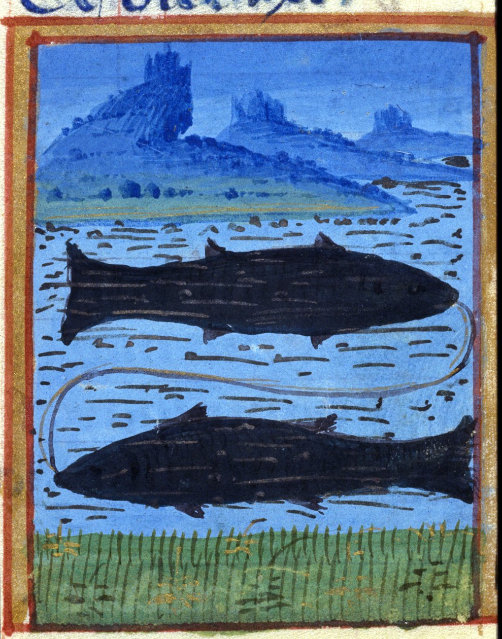 Fischzeichen. Italienisches Horoskop, Mitte des 15. Jahrhunderts. von Italian School