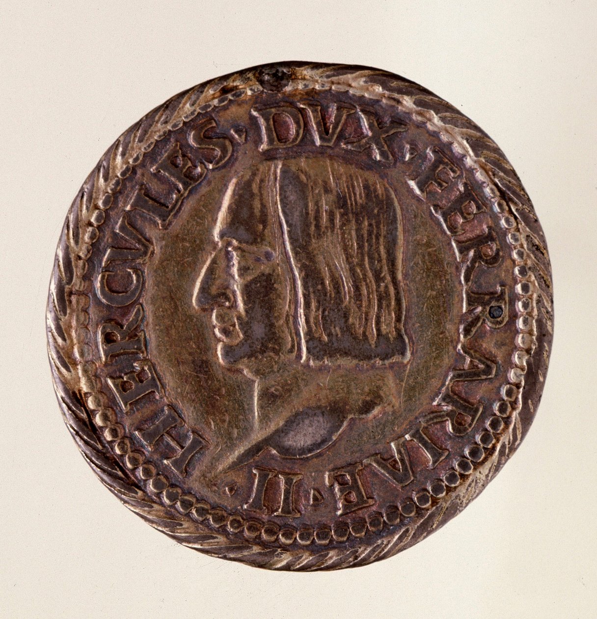 Silbermünze (Testone) aus Ferrara: Herrschaft von Herzog Ercole I d