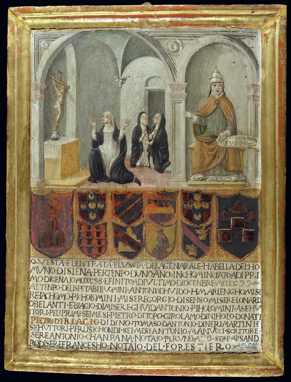 Die heilige Katharina von Siena (1347-80) empfängt die Stigmata von Italian School