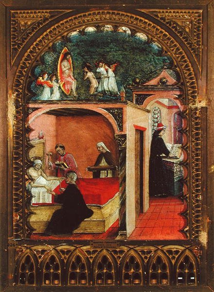 St. Hieronymus in seiner Zelle und der Traum des St. Hieronymus, ca. 1450 von Italian School