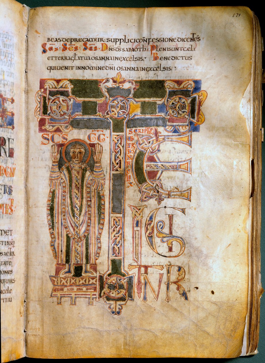 Te igitur Seite eines Missale und Sakramentars. Hergestellt im 11. Jahrhundert im Kloster Sant