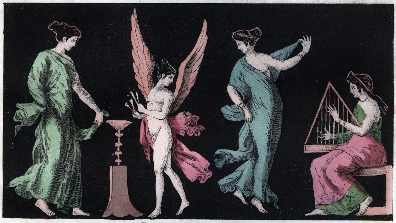 Die Bakchen - die Bacchantinnen - Gravur aus „Usi e Costumi di Tutti i Popoli dell