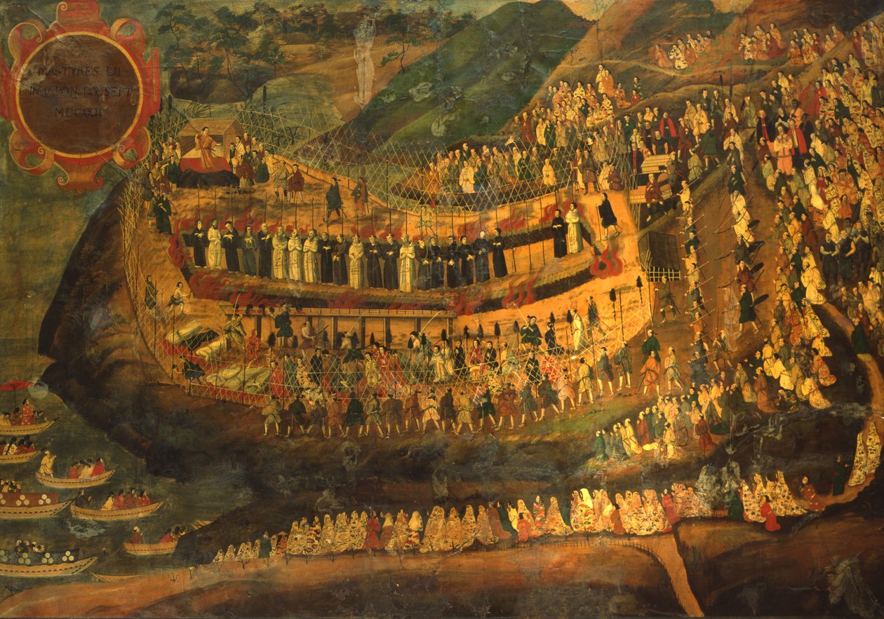 Das große Martyrium der zweiundfünfzig Märtyrer von Nagasaki (1622) von Italian School