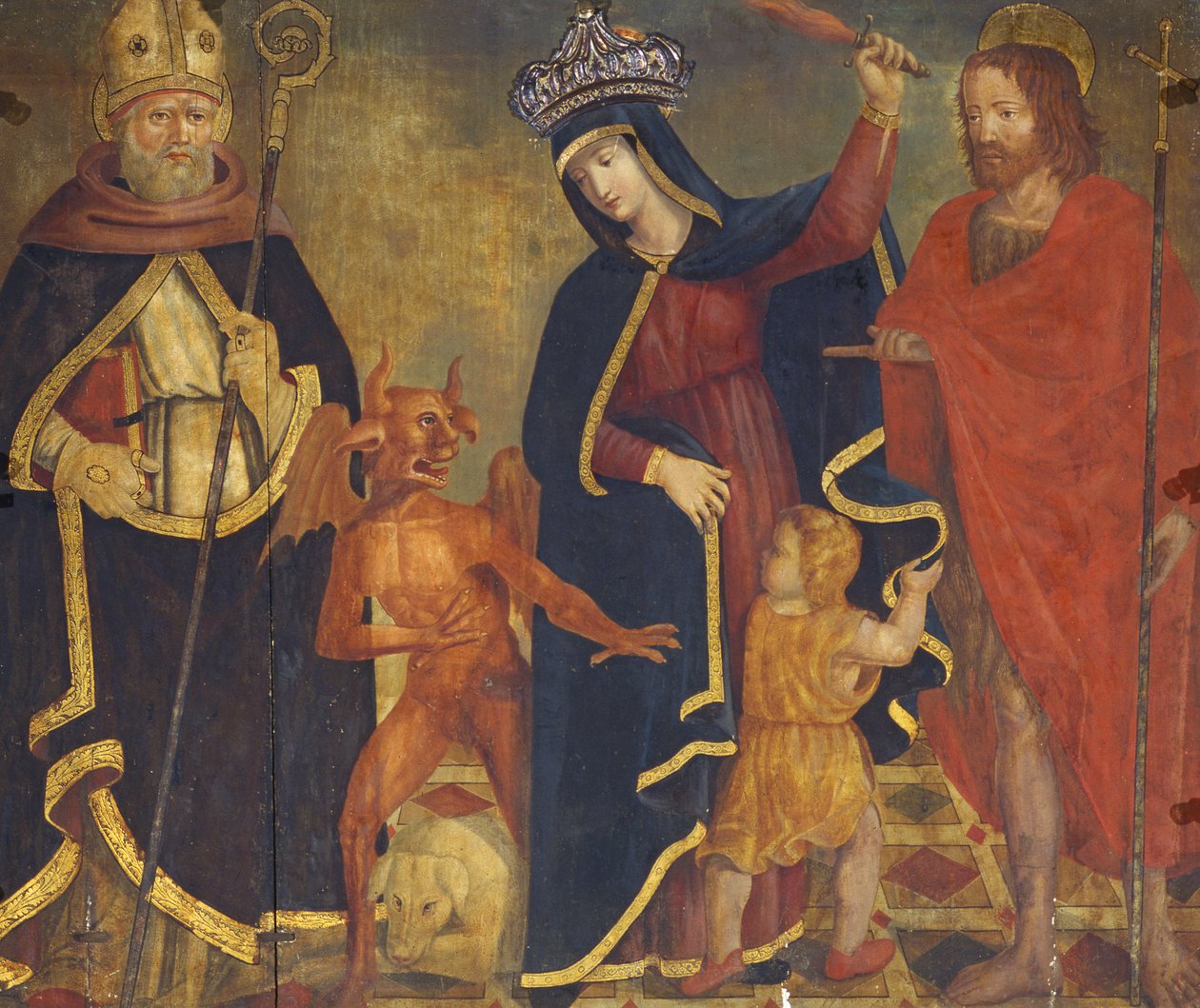 Die Madonna des Reliefs mit Heiligen von Italian School