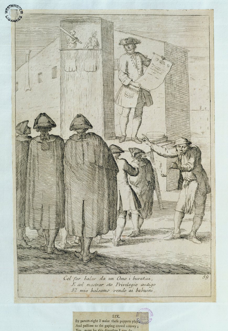 Der Puppenspieler, 1748 von Italian School