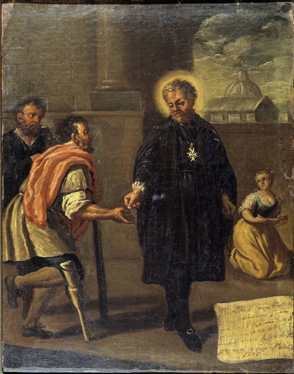Der selige Garcia Martinez (Garcia Martinez verwundet), neapolitanische Schule von Italian School