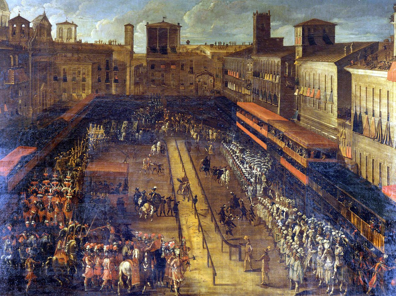 Die Buchweizenjoute auf der Piazza Navona (Rom) am 25.02.1634 von Italian School