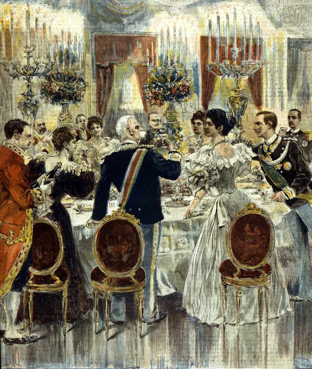 Das Hochzeitsbankett von Viktor Emanuel III. und Helene von Montenegro im Quirinalspalast, Rom. 1896 von Italian School