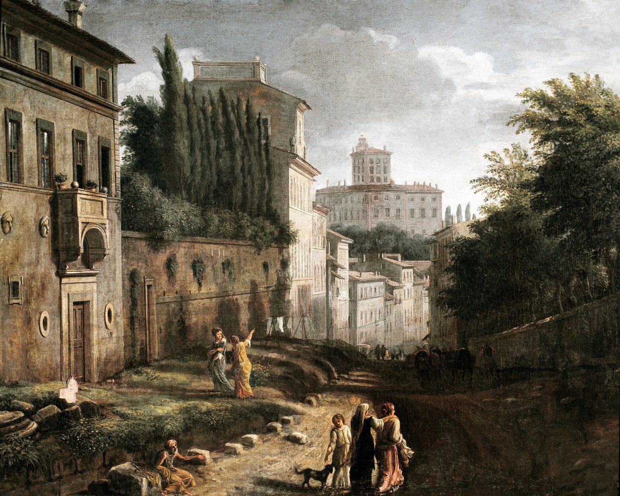 Ansicht der San Bonaventura Straße auf dem Palatin in Rom von Italian School