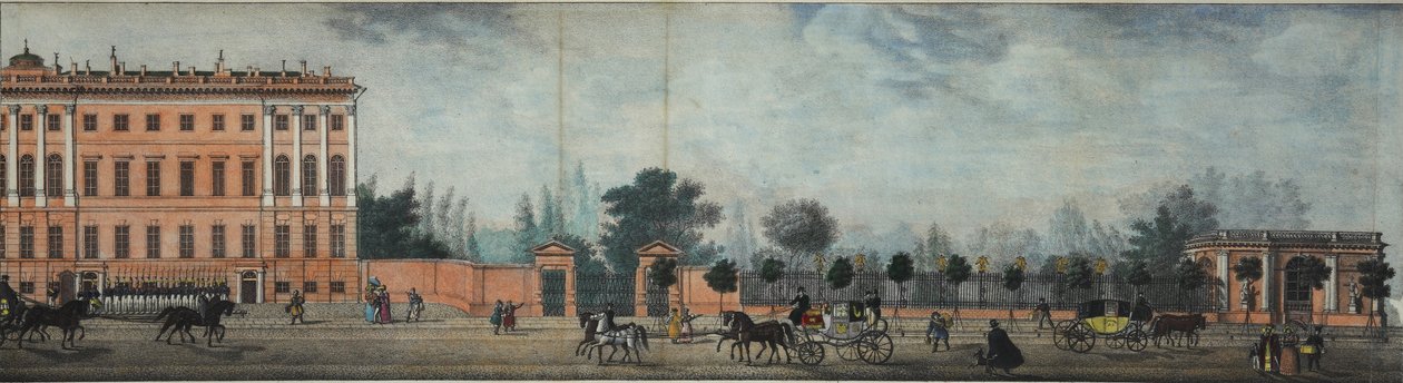 Der Anichkov-Palast. Aus dem Panorama des Newski-Prospekts, 1830 von Ivan Alexeyevich Ivanov