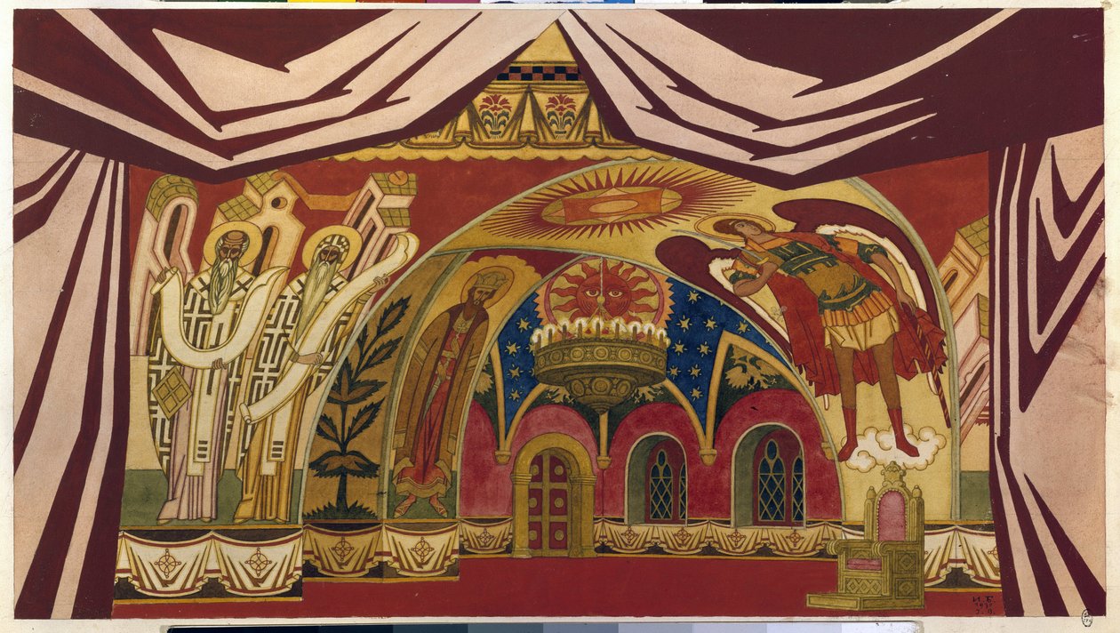Dekor für die Oper "Die Zarenbraut" von Nikolai Rimski-Korsakow von Ivan Yakovlevich Bilibin
