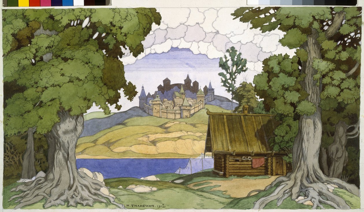 Dekor für die Oper Das Grab von Askold von Alexei Vertovski von Ivan Yakovlevich Bilibin