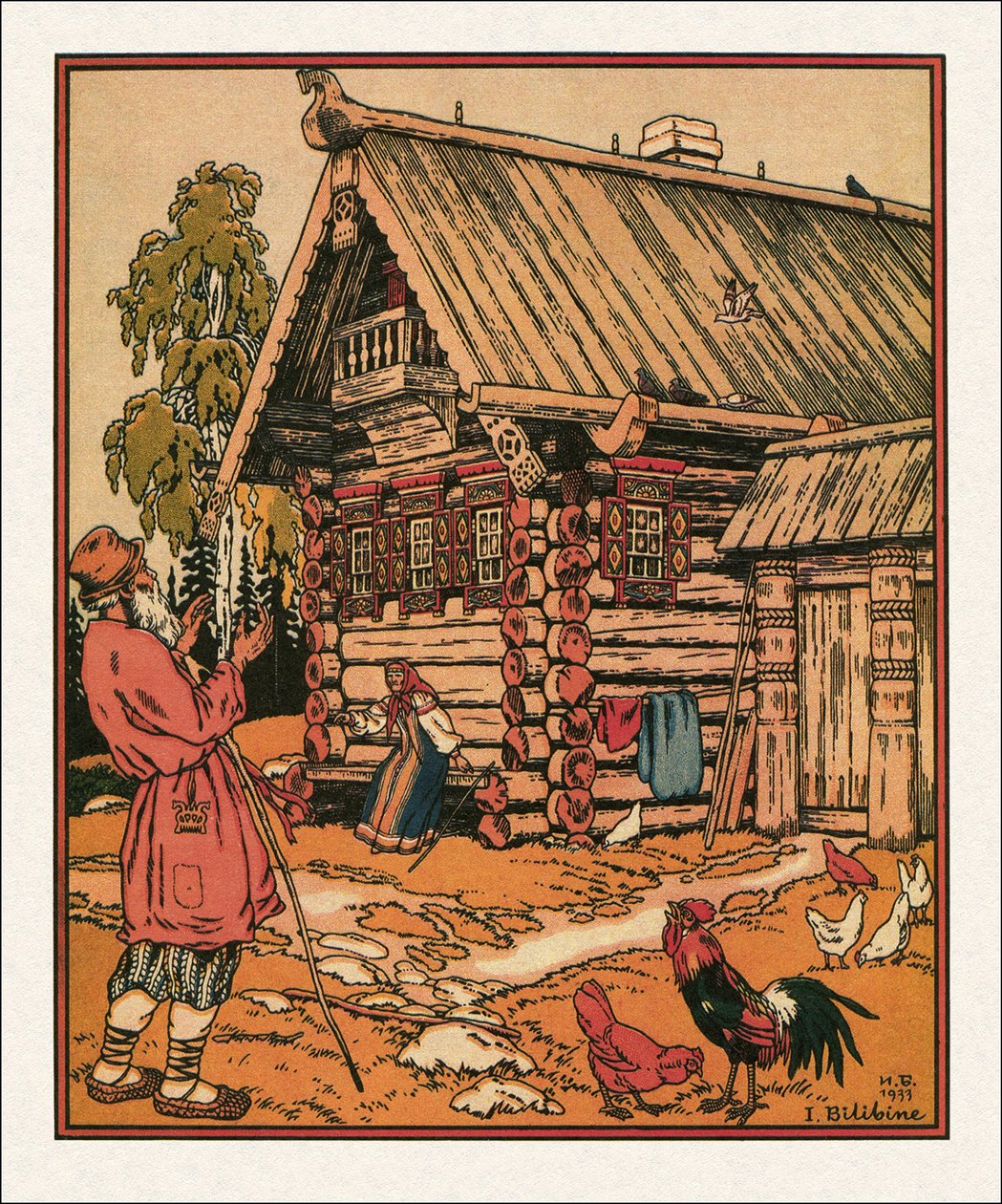 Illustration zu Die Geschichte vom Fischer und dem Fisch von Ivan Yakovlevich Bilibin