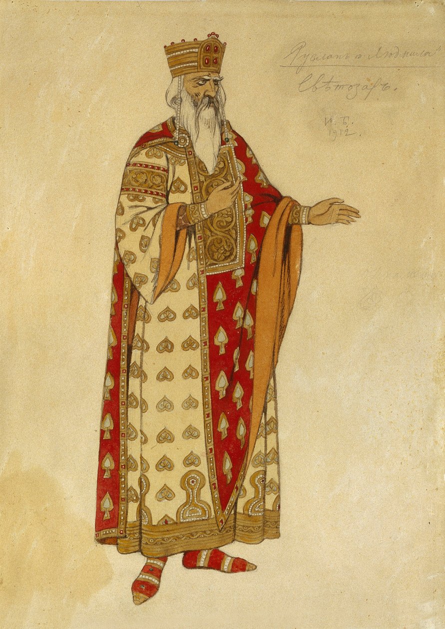 Kostümentwurf für die Oper "Rouslan und Ludmila" von Mikhail Igor Glinka von Ivan Yakovlevich Bilibin