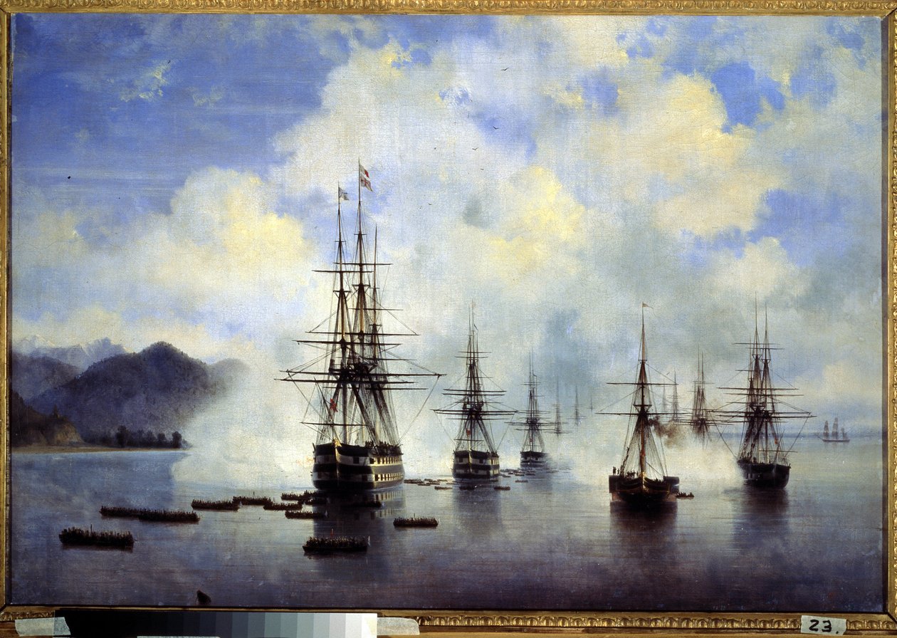 Die Landung des Generals N. Raevsky in Subashi im Juli 1839. Episode der Eroberung des Kaukasus von Ivan Konstantinovich Aivazovsky