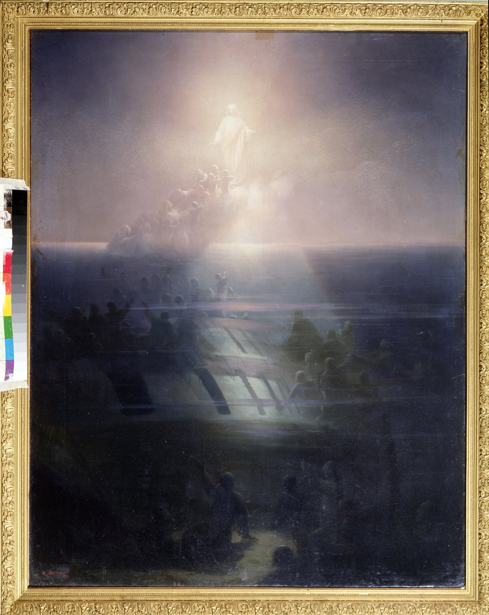 Das Sinken des 84-Kanonen-Schiffs Lefort im Jahr 1856 von Ivan Konstantinovich Aivazovsky