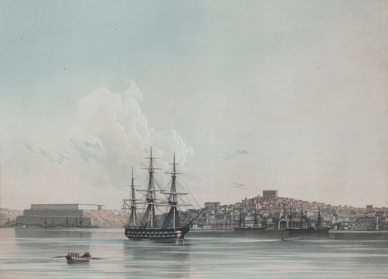 Neue Marinekaserne und Innerer Hafen von Sewastopol, 1850er von Ivan Konstantinovich Aivazovsky