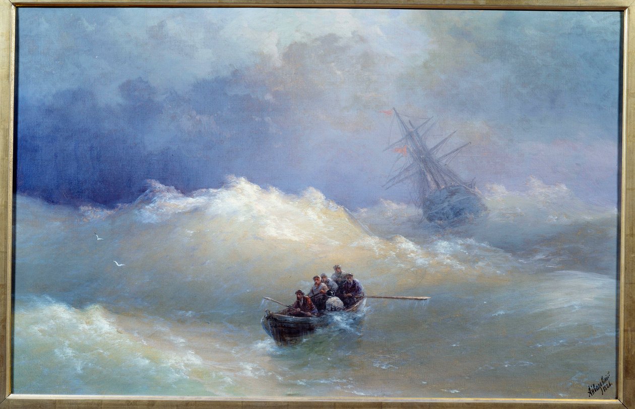 Die Welle. Gemälde von Ivan Aivazovsky (1817-1900) 1886 Brest, Museum der Schönen Künste von Ivan Konstantinovich Aivazovsky