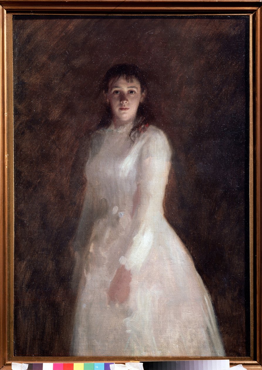 Porträt einer jungen Frau. Gemälde von Ivan Nikolayevich Kramskoi (1837-1887), Öl auf Leinwand. Russische Kunst von Ivan Nikolaevich Kramskoy
