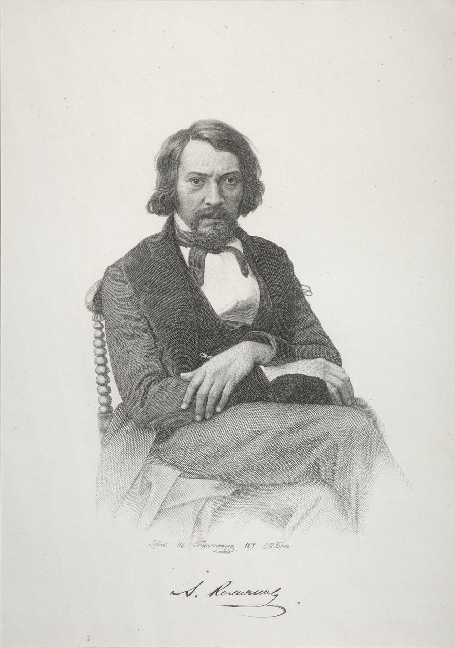 Porträt von Aleksey Stepanovich Khomyakov, 1879 von Ivan Petrovich Pozhalostin