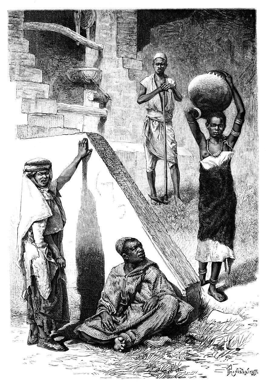 Sudanesische Araber und eine weibliche Shilluk-Sklavin, Sudan von Ivan Pranishnikoff