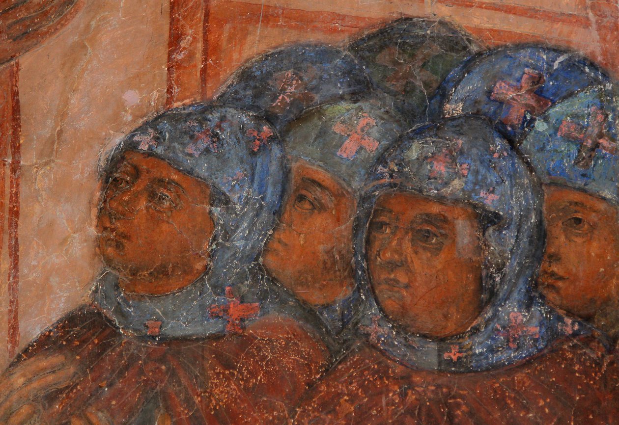 Fresko in der Kathedrale Unserer Lieben Frau vom Zeichen, Nowgorod, frühes 18. Jahrhundert von Ivan Yakovlevich Bakhmatov