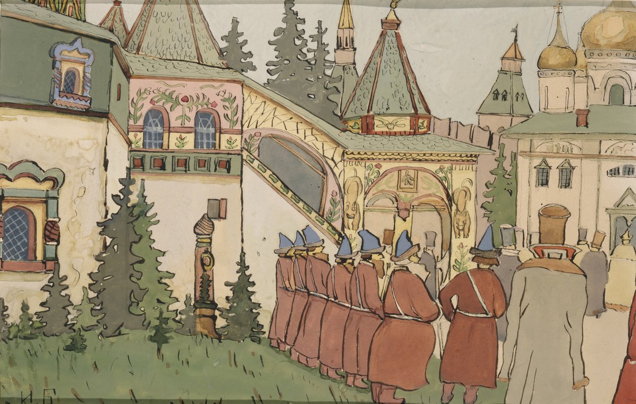 Illustration zum Märchen Die Feder des Finist der Falke, frühe 1900er Jahre von Ivan Yakovlevich Bilibin