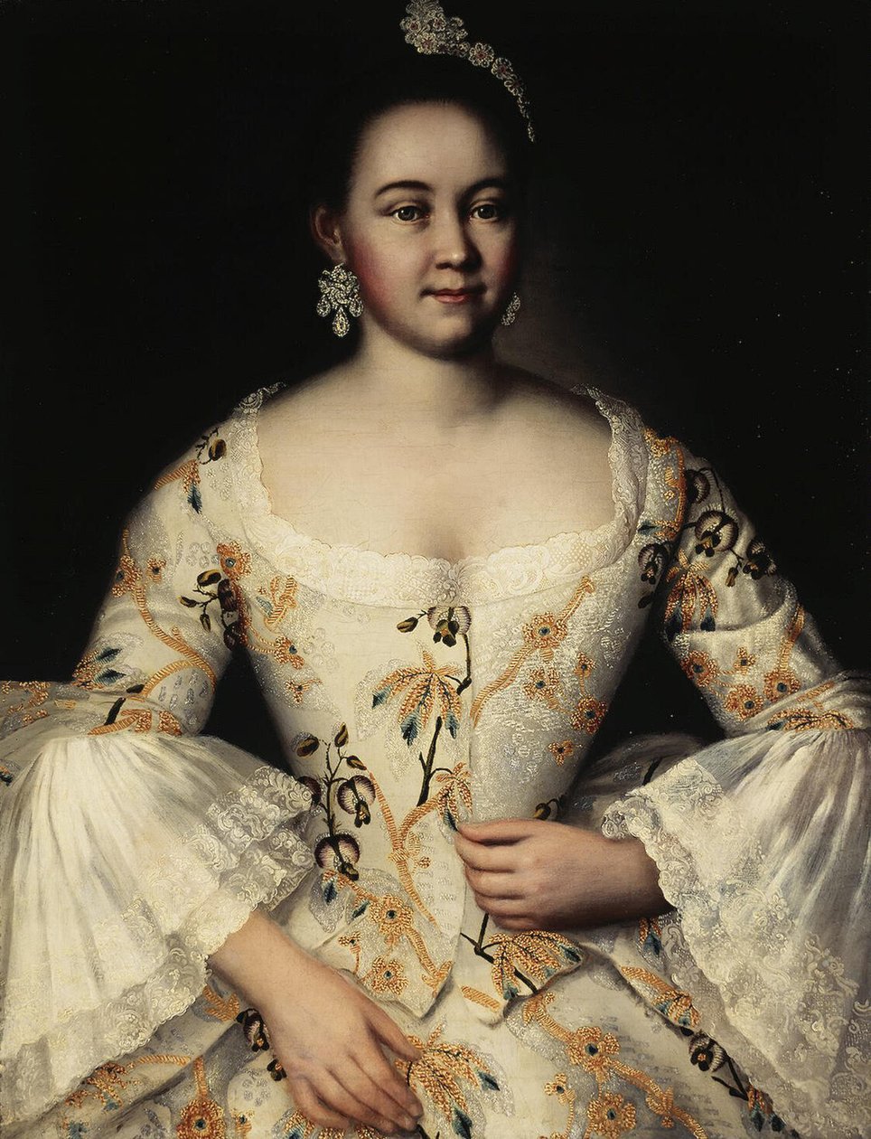 Porträt von Stepanida Yakovleva 1738-1781, nach 1757 von Ivan Yakovlevich Vishnyakov