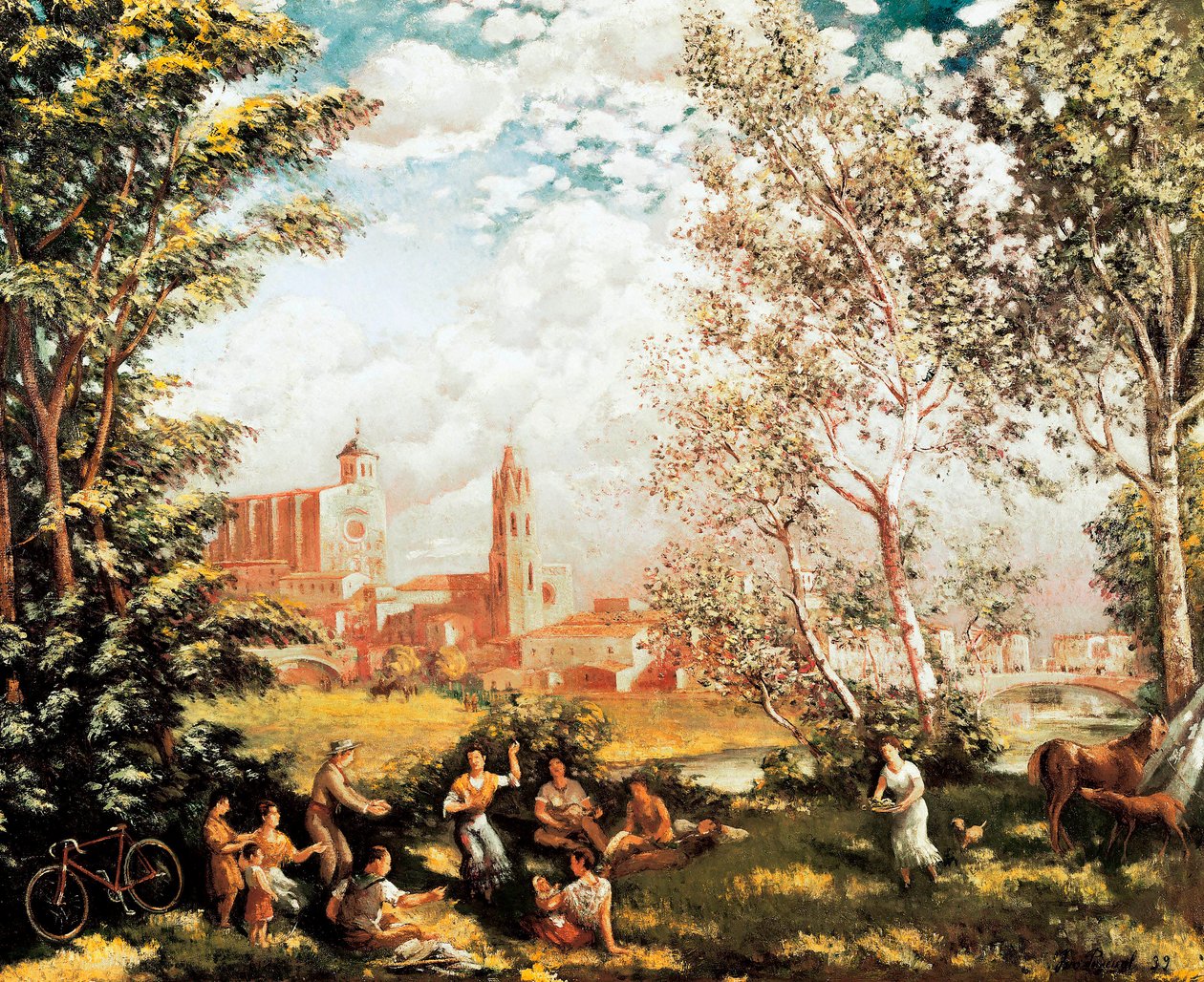 „Fete champetre“ Gemälde von Ivo Pascual i Rodes (1883-1949). 1939 von Ivo Pascual i Rodes