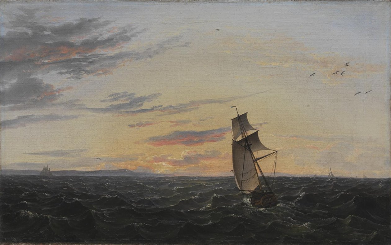 Eine Meereslandschaft. Die Küste der Insel Rügen im Abendlicht von Johan Christian Dahl