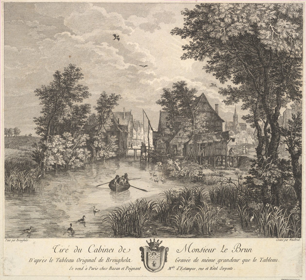 Flusslandschaft nach dem Gemälde im Kabinett von Herrn Poullain (1780) von JF Borgnet
