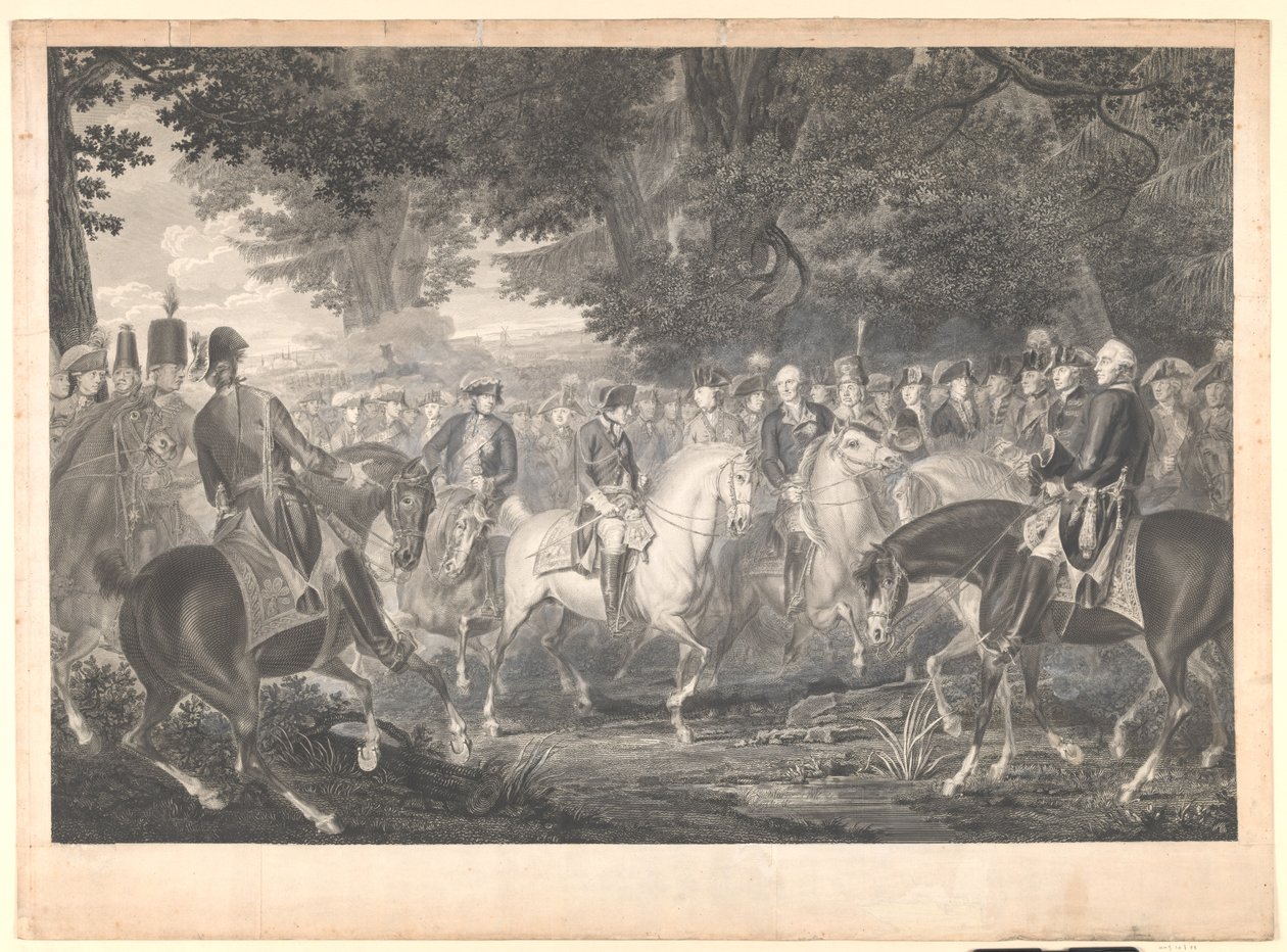 Friedrich der Große reitet nach einer Revue in Potsdam nach Hause von J.F. Clemens