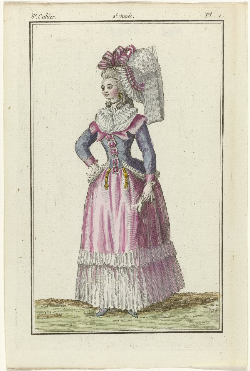 Magasin des Modes Nouvelles Françaises et Anglaises, Kopie nach 1787, Pl. 1, 8. Heft von J.J. Tuttot