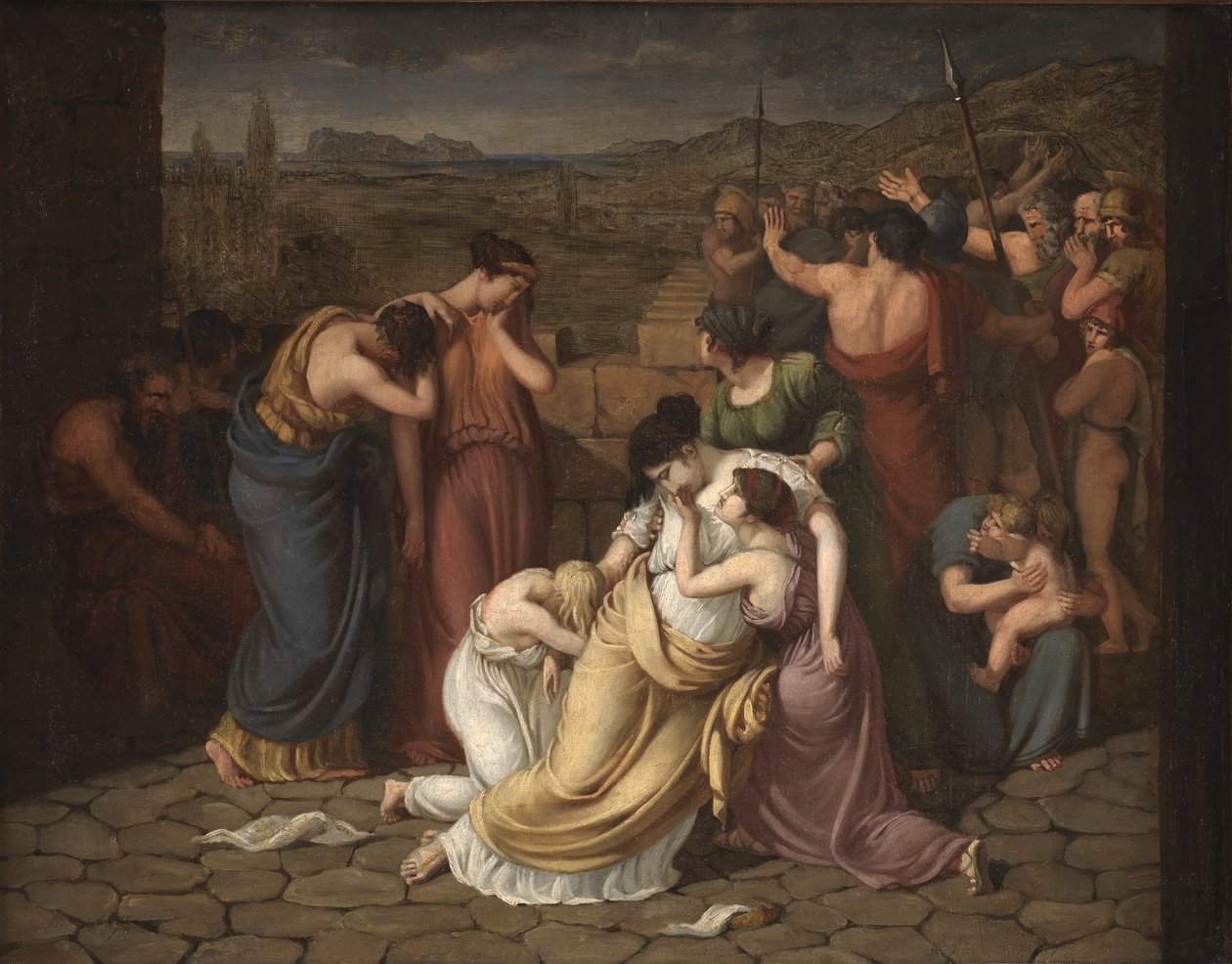 Andromache in Verzweiflung beim Anblick von Hektors Leiche von J.L. Lund