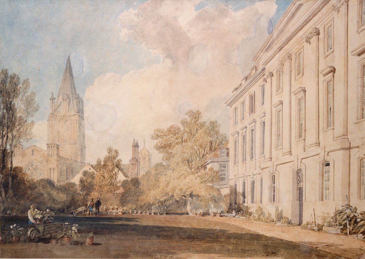 Ansicht der Kathedrale von Christ Church und Teil des Corpus Christi College, 1803-1804 von Joseph Mallord William Turner