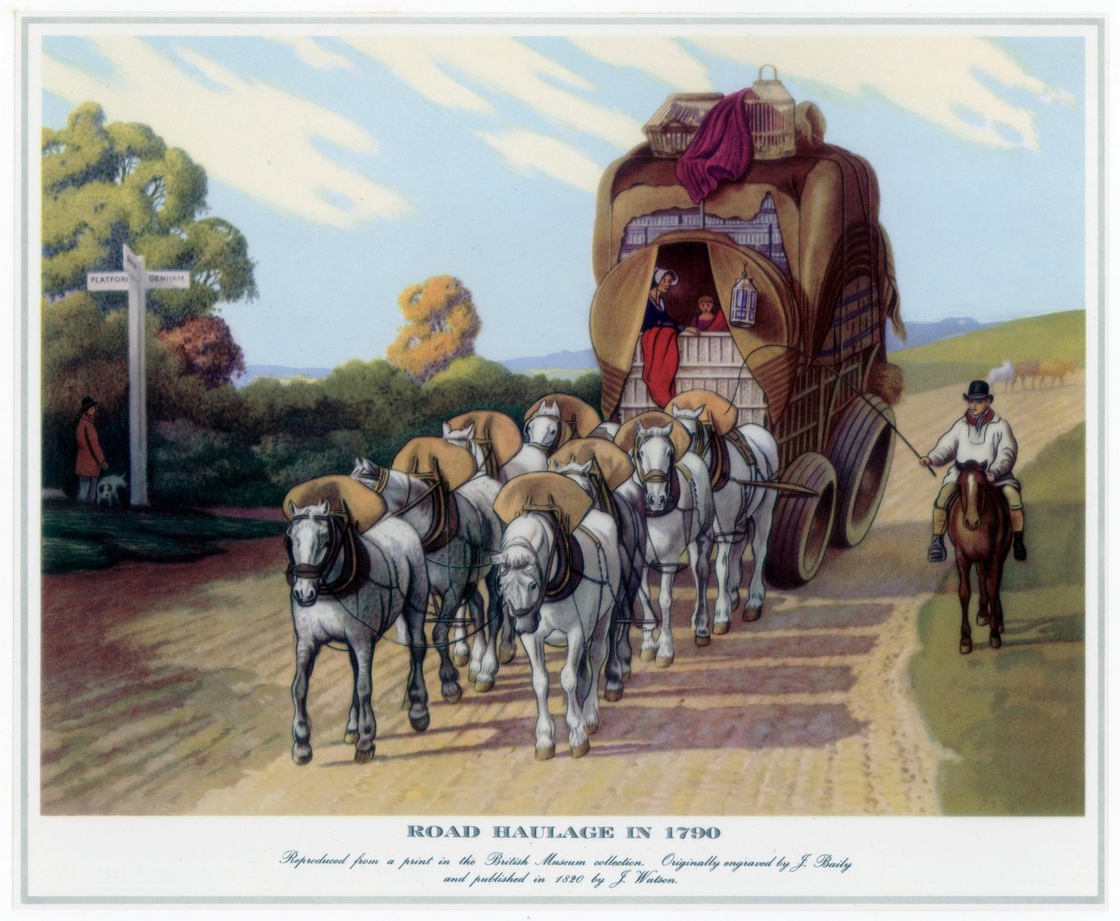 Straßentransport im Jahr 1790, 1820 von J Baily