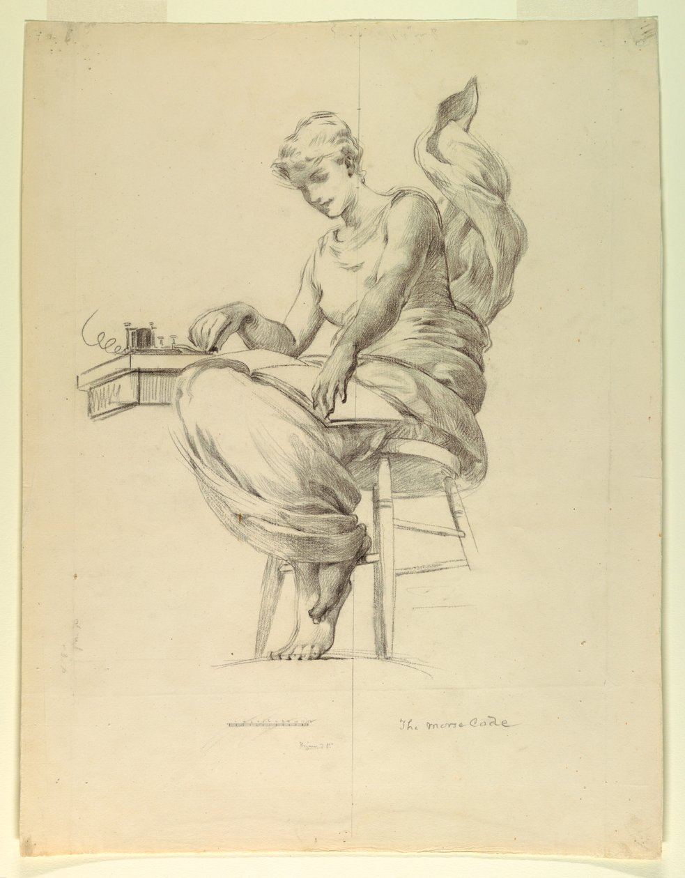 Der Morsecode, Studie für "Elektrizität angewandt auf Handel," Gebäude für Manufakturen und freie Künste, Weltausstellung, Chicago, IL von J. Carroll Beckwith